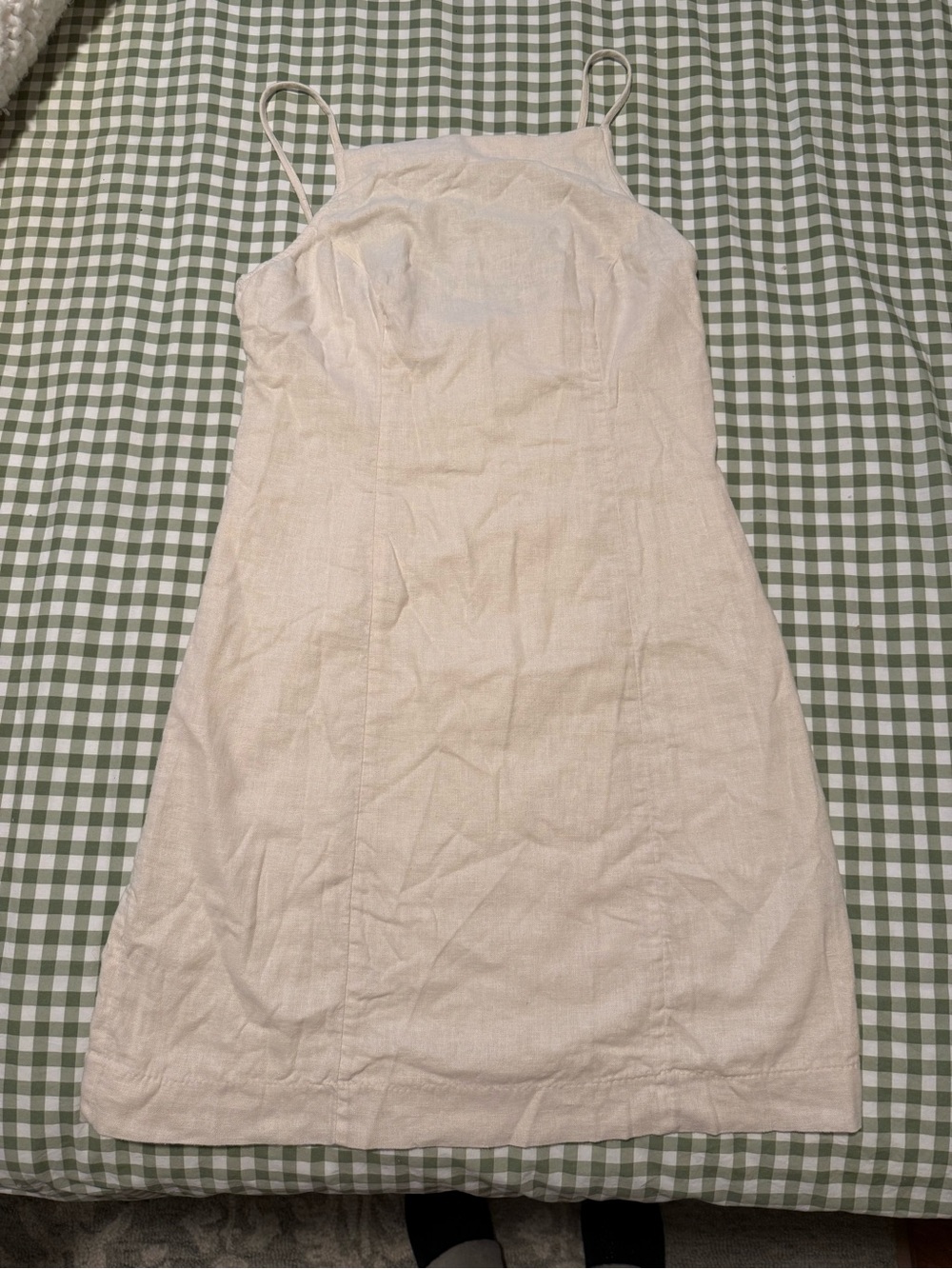 Abercrombie & Fitch Lined Cream Linen Blend Slip Dress